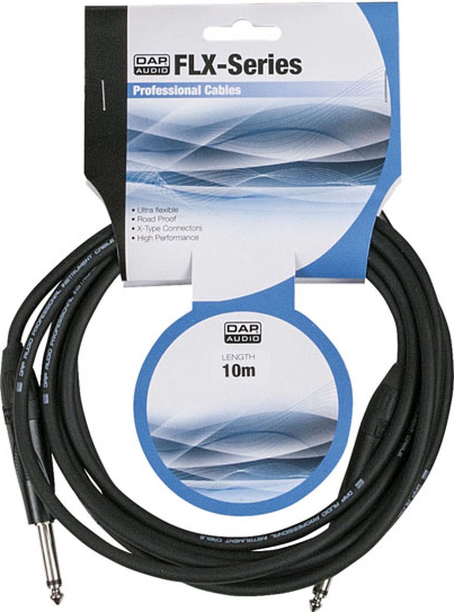 DAP FLX05 ongebalanceerde Jack-Jack mono instrumentkabel 10m