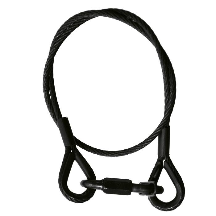 Adam Hall Safety 4mm 60cm met schroefkarabijnhaak zwart