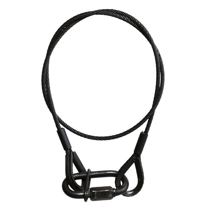 Adam Hall Safety 3mm 60cm met schroefkarabijnhaak zwart