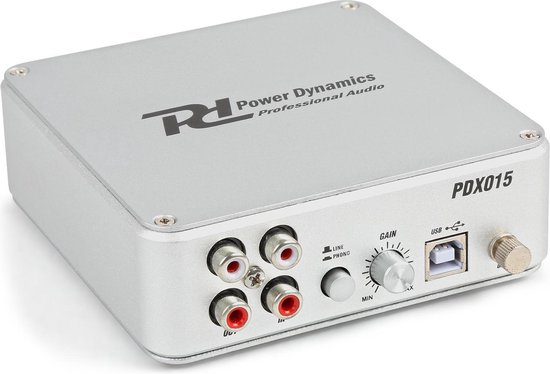 Power Dynamics PDX015 USB Phono voorversterker met software