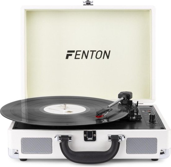 Fenton RP115D Platenspeler met speakers, bluetooth & USB wit