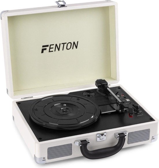 Fenton RP115D Platenspeler met speakers, bluetooth & USB wit