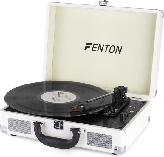 Fenton RP115D Platenspeler met speakers, bluetooth & USB wit