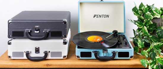 Fenton RP115D Platenspeler met speakers, bluetooth & USB wit