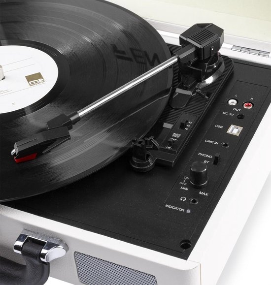 Fenton RP115D Platenspeler met speakers, bluetooth & USB wit