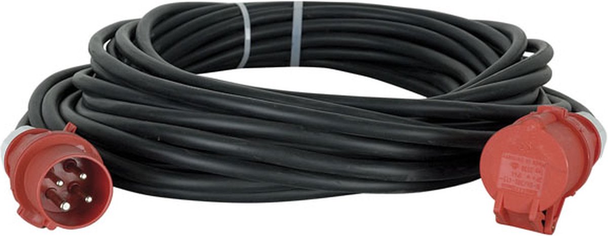 Showtec Motorkabel CEE 4P rood 16A 20m