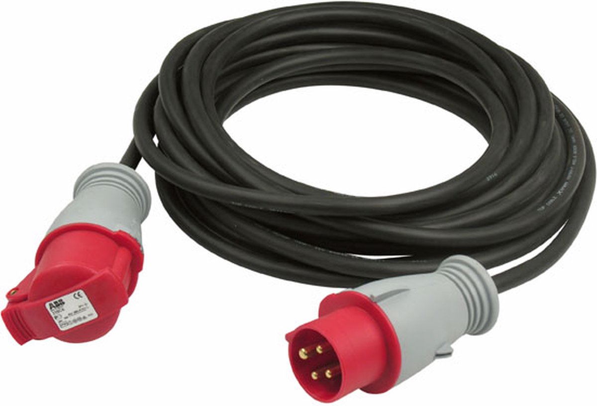 Showtec Motorkabel CEE 4P rood 16A 20m