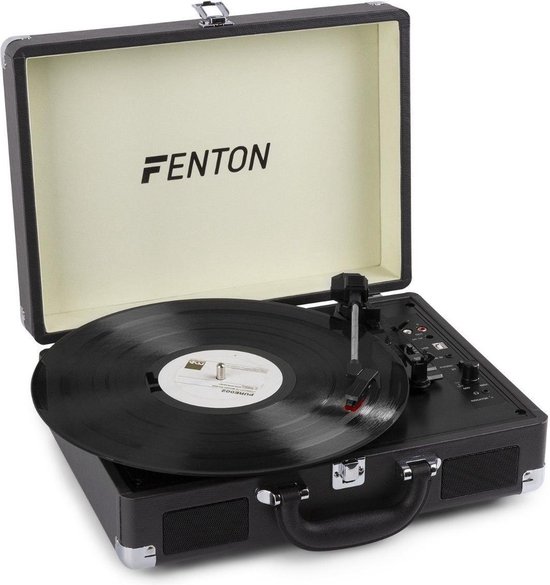 Fenton RP115C Platenspeler met speakers, bluetooth & USB - Zwart