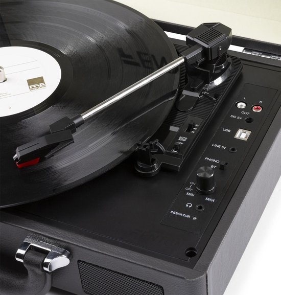 Fenton RP115C Platenspeler met speakers, bluetooth & USB - Zwart