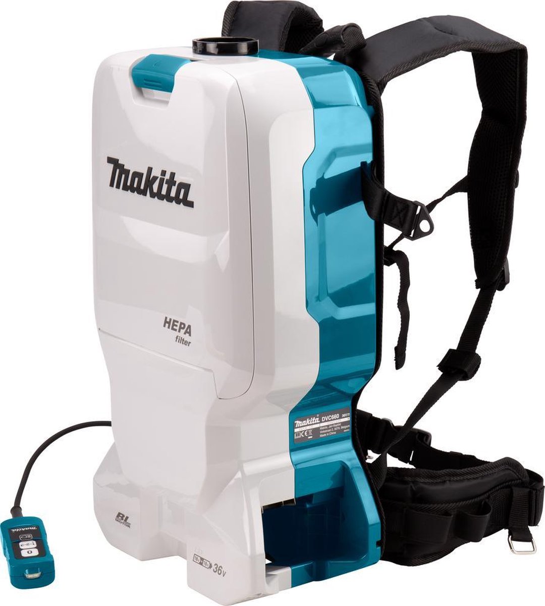 Makita DVC660Z 2x18 V Rugstofzuiger voor schoonmaak (+ GRATIS ACCU)