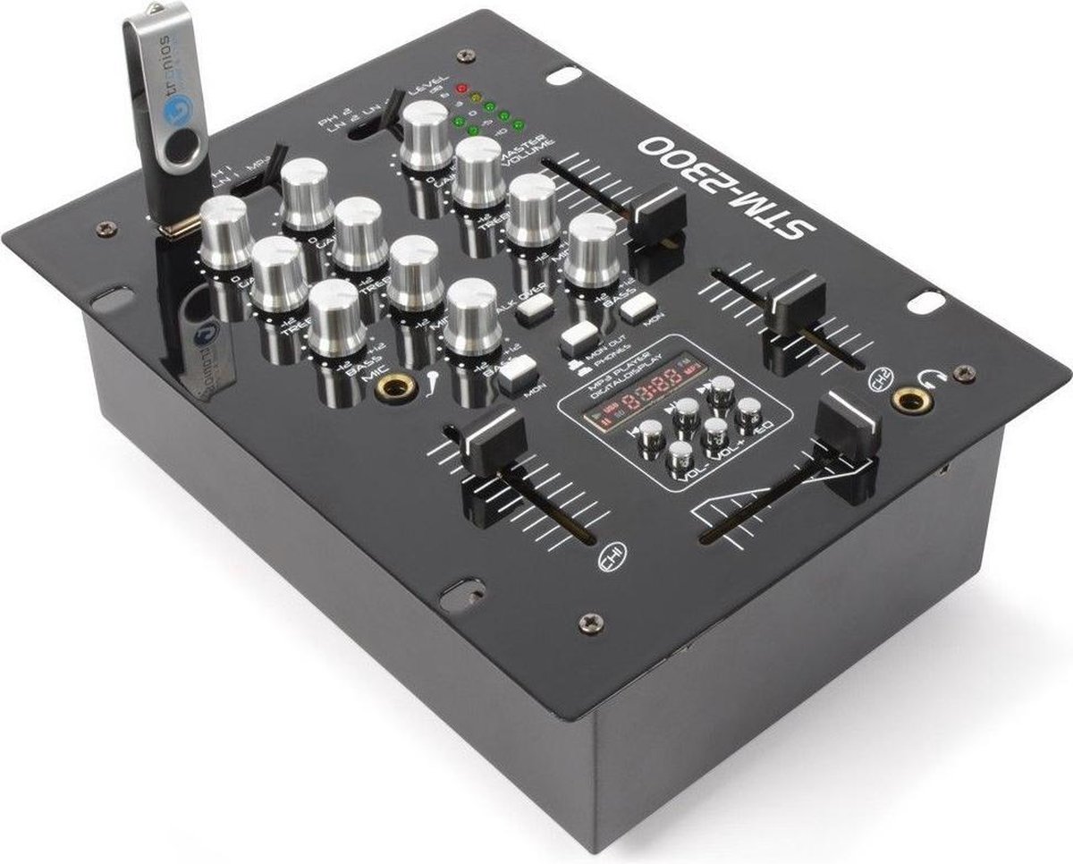 SKYTEC STM-2300 Mixer 2-Kanaals met USB/MP3-speler