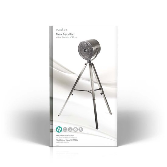 Nedis Ventilator op driepoot standaard 25cm metaal - Grijs