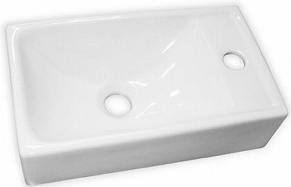 Royal Plaza Sub 068 fontein 40x23 cm met 1 kraangat rechts, - Wit