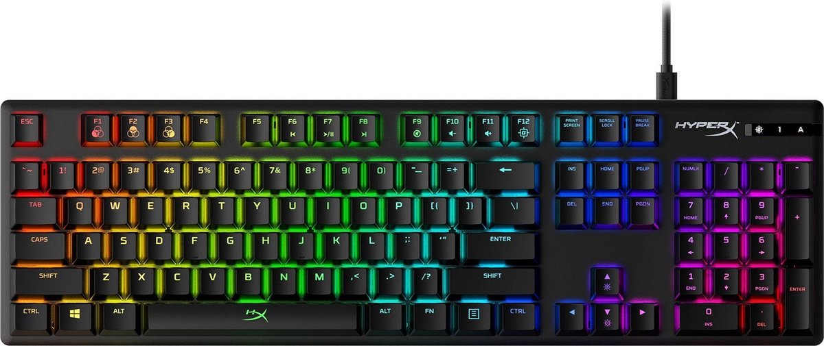HyperX Alloy Origins RGB Mechanisch QWERTY Gaming Toetsenbord - Aqua Switch - Zwart