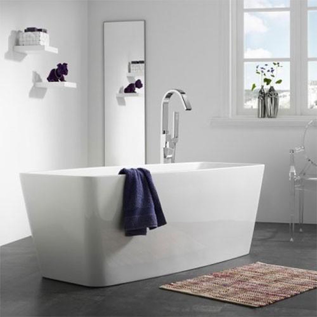 Sealskin Note Square ligbad vrijstaand 180x85 cm, - Wit
