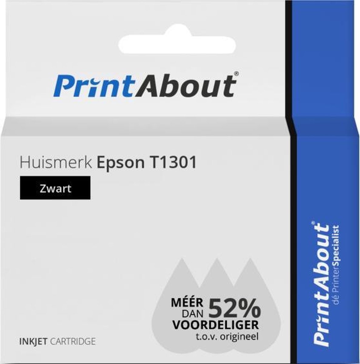 PrintAbout Huismerk Epson T1301 Inktcartridge - Zwart