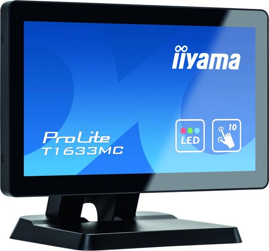 iiyama ProLite T1633MC-B1 touch screen-monitor 39,6 cm (15.6'') 1366 x 768 Pixels Multi-touch Multi-gebruiker - Zwart
