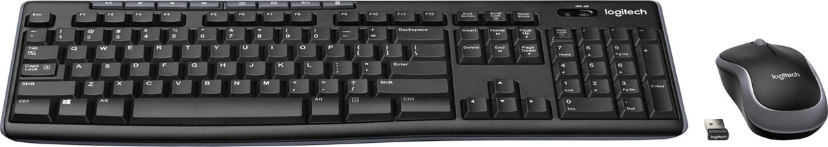 Logitech MK270 - Toetsenbord RF Draadloos - QWERTY - Spaans / - Negro