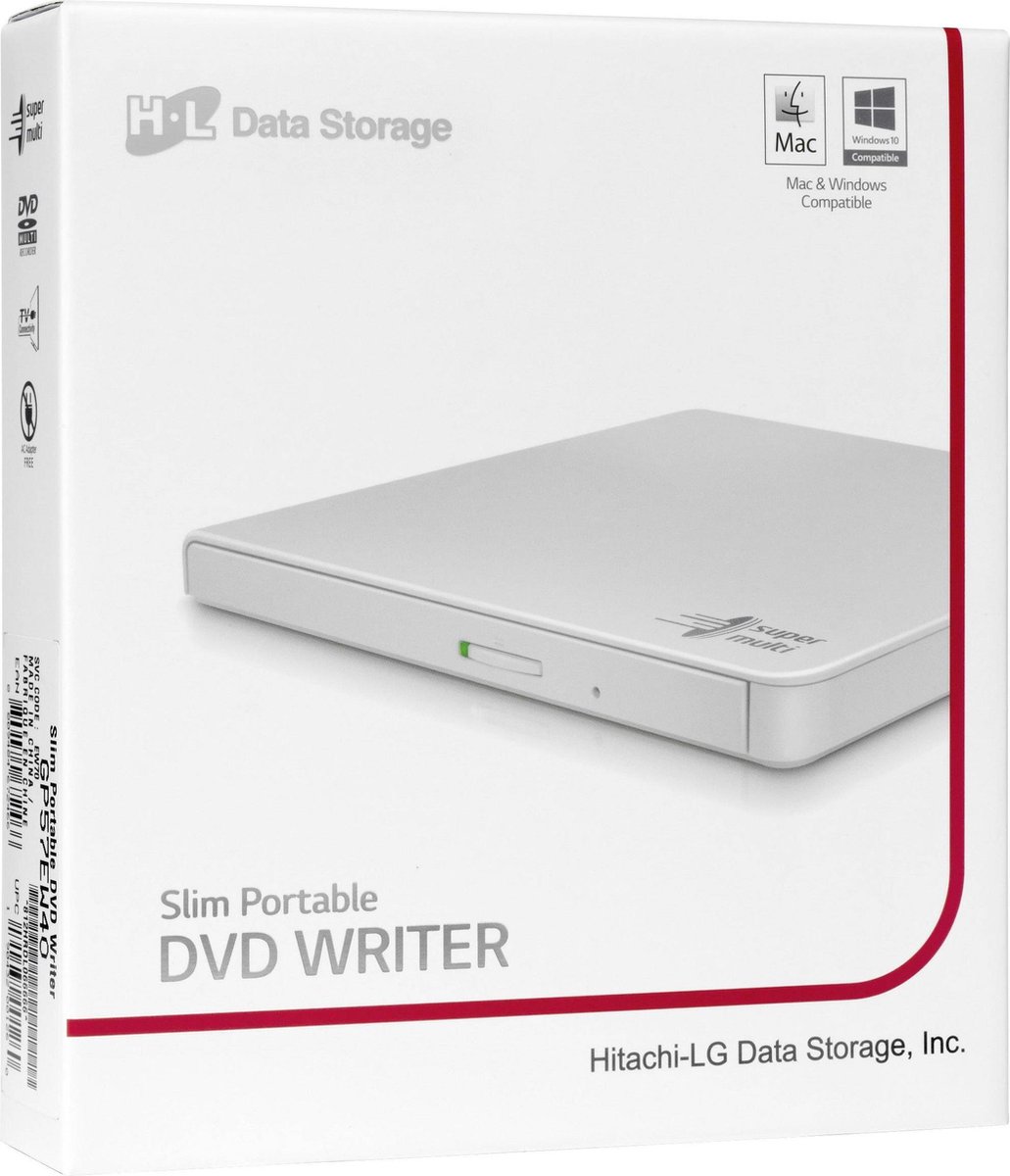 LG Hitachi- Slim Portable DVD Writer GP57EW40.AHLE10B