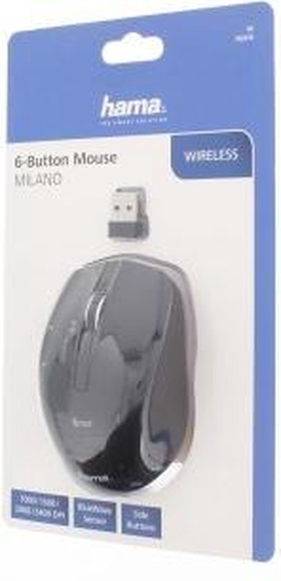 Hama Milano muis RF Draadloos Optisch 2400 DPI - Zwart