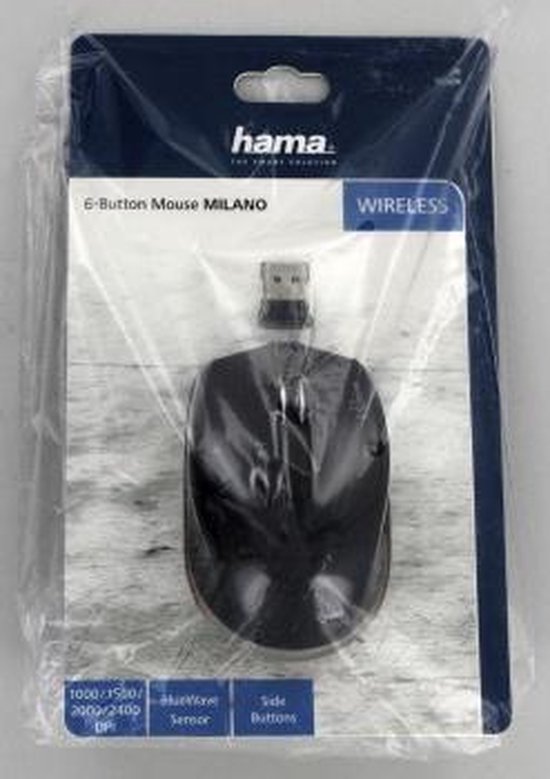 Hama Milano muis RF Draadloos Optisch 2400 DPI - Zwart