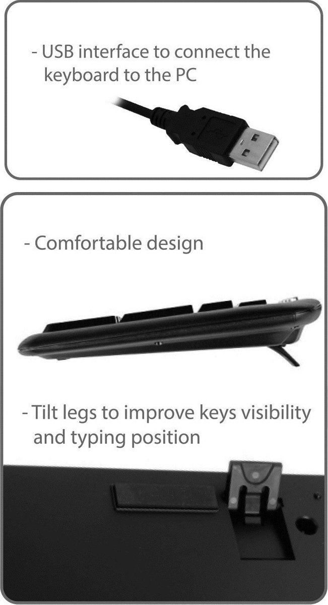 Ewent EW3130 toetsenbord - Zwart