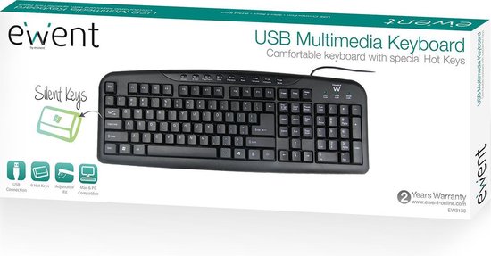 Ewent EW3130 toetsenbord - Zwart