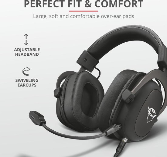 Trust GXT 414 Zamak - Premium Gaming Headset voor PS4, PS5, Xbox Series X en PC - - Zwart