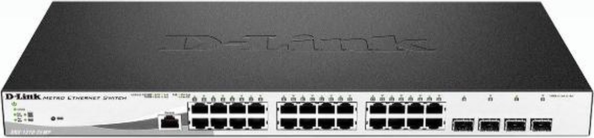 D-link DGS-1210-28MP netwerk-switch Managed L2 Gigabit Ethernet (10/100/1000),Grijs 1U Power over Ethernet (PoE) - Negro