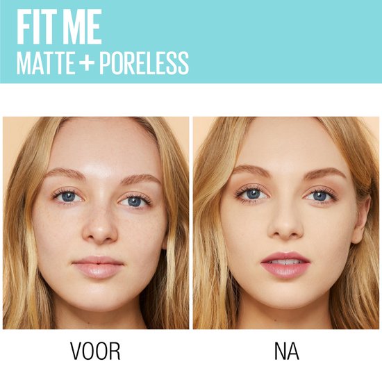 Maybelline Maybelline Fit Me Matte and Poreless Foundation 104 Soft Ivory - Lichte huid, neutrale tot gele ondertoon - Silver