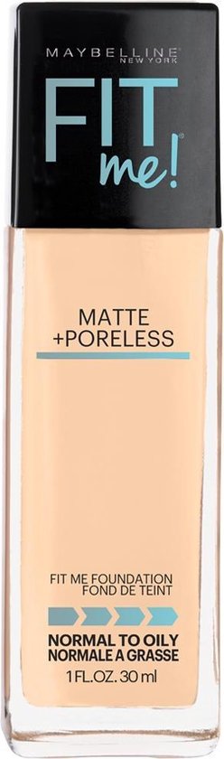 Maybelline Maybelline Fit Me Matte and Poreless Foundation 128 Warm Nude - Lichte to medium huid, gele ondertoon - Silver