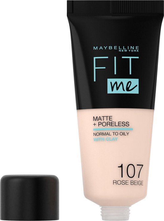 Maybelline Maybelline Fit Me Matte and Poreless Foundation 107 Rose - Lichte huid, roze ondertoon - Beige