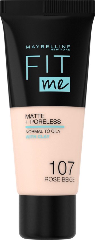 Maybelline Maybelline Fit Me Matte and Poreless Foundation 107 Rose - Lichte huid, roze ondertoon - Beige