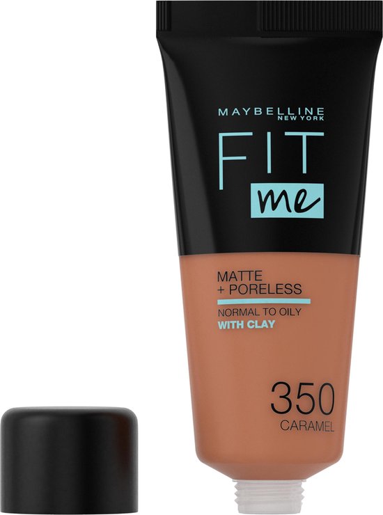 Maybelline Maybelline Fit Me Matte and Poreless Foundation 350 Caramel - Donkere huid, neutrale ondertoon - Bruin