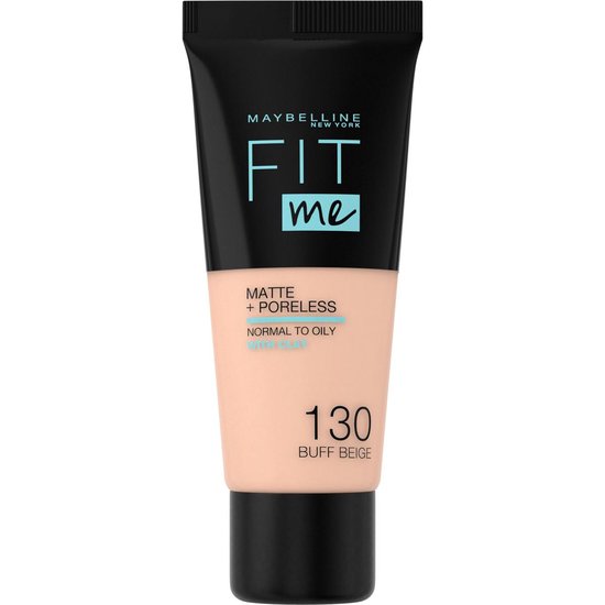 Maybelline Maybelline Fit Me Matte and Poreless Foundation 130 Buff - Medium huid, neutrale ondertoon - Silver