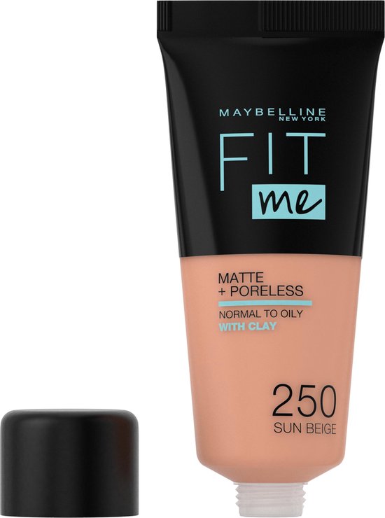 Maybelline Maybelline Fit Me Matte and Poreless Foundation 250 Sun - Medium tot donkere huid, gele ondertoon - Grijs