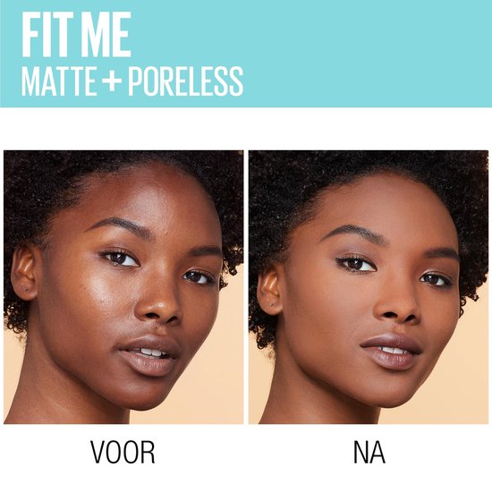 Maybelline Maybelline Fit Me Matte and Poreless Foundation 355 Pecan - Diep donkere huid, neutrale ondertoon - Bruin