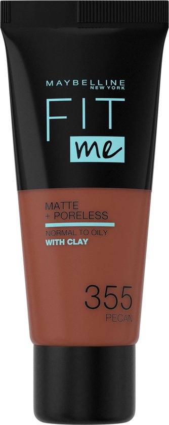 Maybelline Maybelline Fit Me Matte and Poreless Foundation 355 Pecan - Diep donkere huid, neutrale ondertoon - Bruin