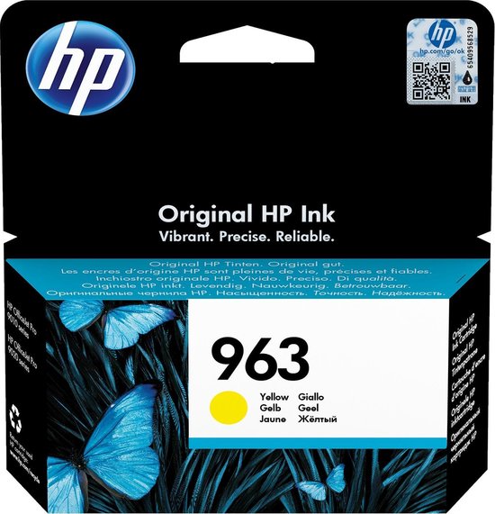 HP 963 Yellow Original Ink Cartridge Origineel 1 stuk(s) - Geel