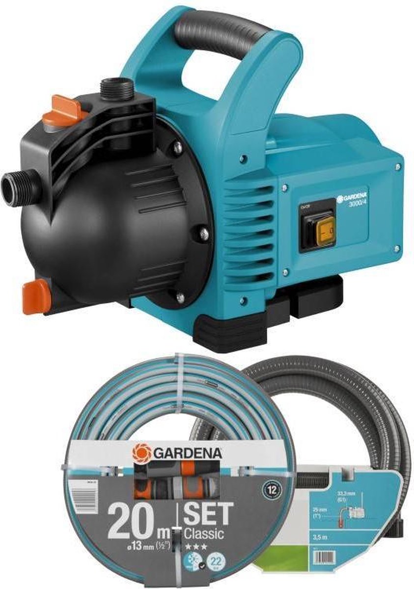 GARDENA Beproeiingspomp Classic 3000/4 Set | 600 Watt | 3100 l/h