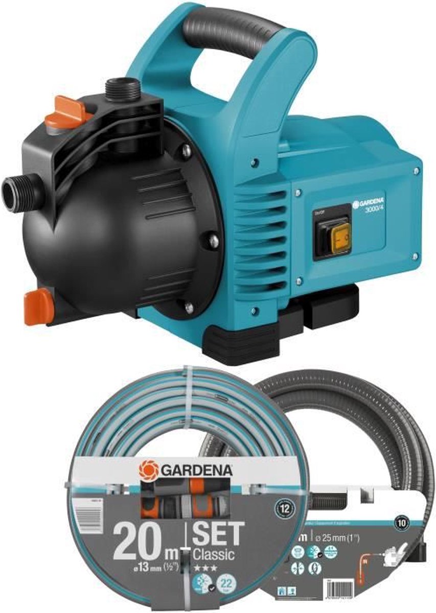 GARDENA Beproeiingspomp Classic 3000/4 Set | 600 Watt | 3100 l/h