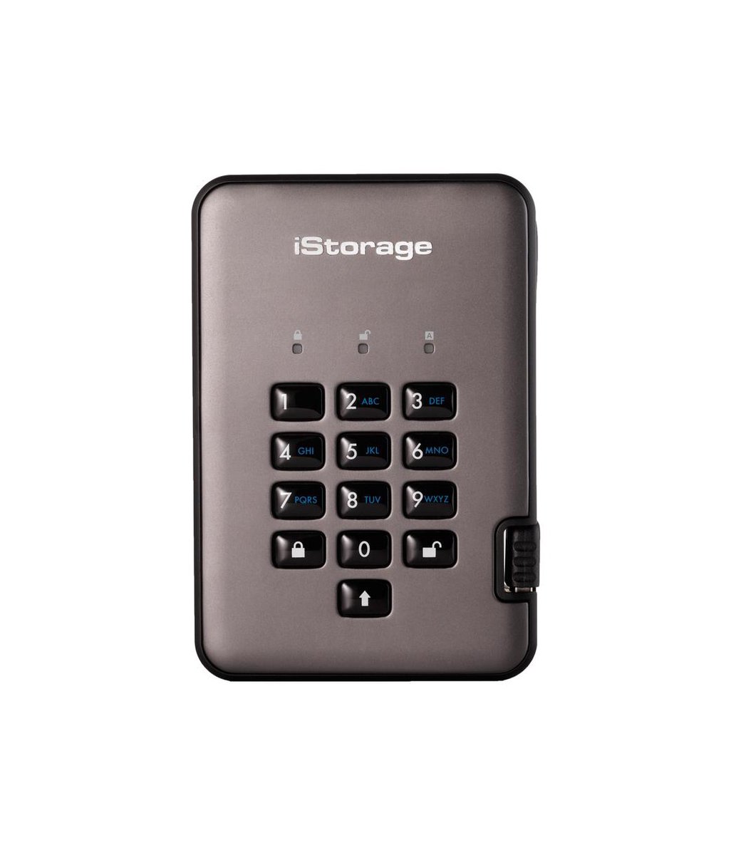 iStorage diskAshur PRO2 externe harde schijf 1000 GB, Grafiet - Zwart