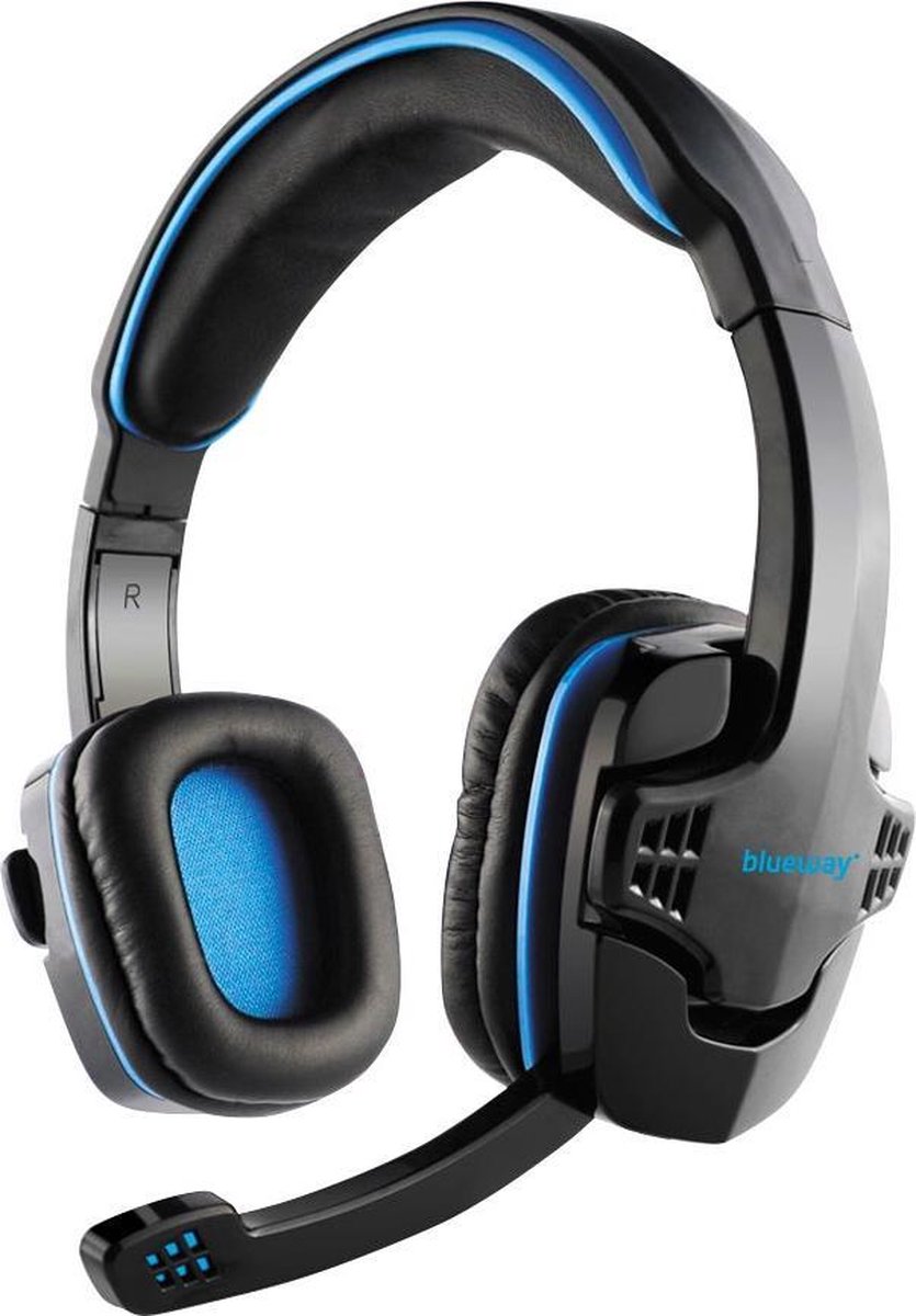 Blueway Stereo Gaming Headset - PS4 & PC - Zwart/ - Blauw