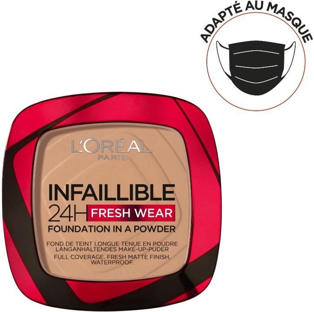 L'Oreal Paris Infaillible 24H Fresh Wear Powder Foundation 130 True - Lichte huid, neutrale ondertoon. - Silver