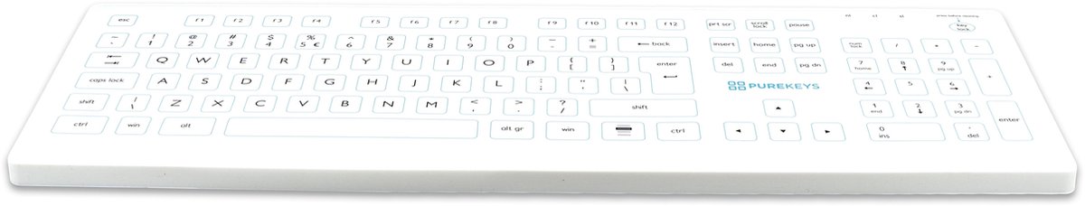 Purekeys full size bedraad hygiënisch medisch toetsenbord