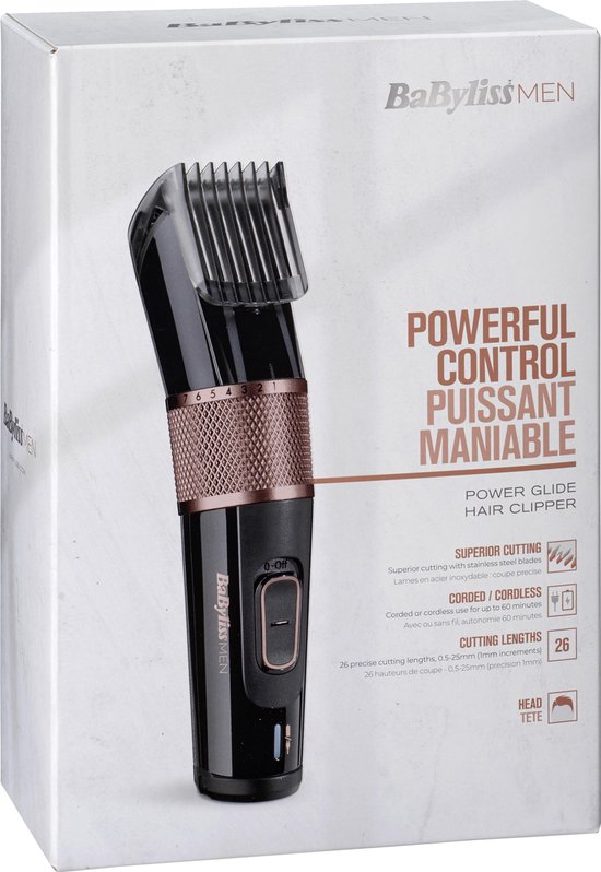 Babyliss BaBylissMEN Power Glide E974E - Zwart
