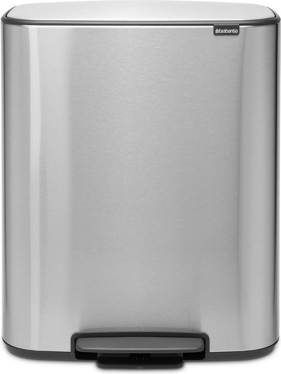 Brabantia Bo Pedal Bin 60 Liter Rvs Fingerprint proof - Silver