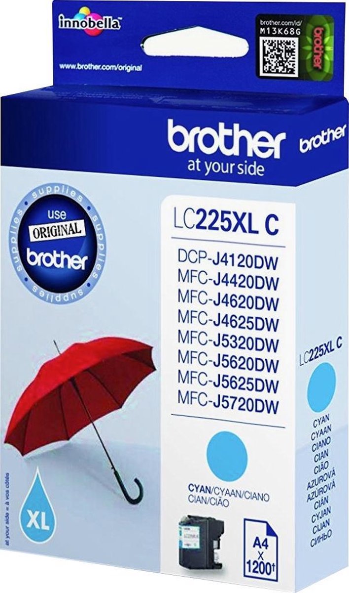 Brother LC-225XLCBP inktcartridge Origineel Cyaan 1 stuk(s)