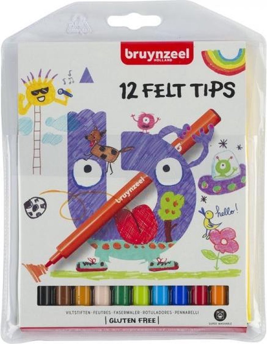 Bruynzeel viltstiften set 12 kleuren Z12B