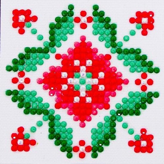 Diamond Dotz Passion Flower : 7x7 cm - Groen